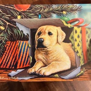 Lang Christmas 19 Cards Anthony Padgett Yellow Lab Puppy Dog Labrador Retriever